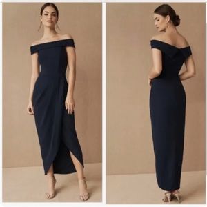 BHLDN Thompson Off-The-Shoulder Dress Black Size 4